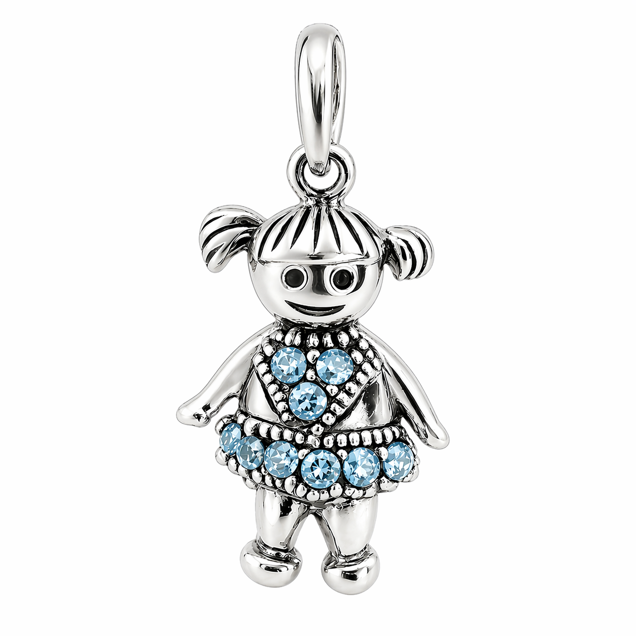 Sterling Silver Girl Birthstone Pendant