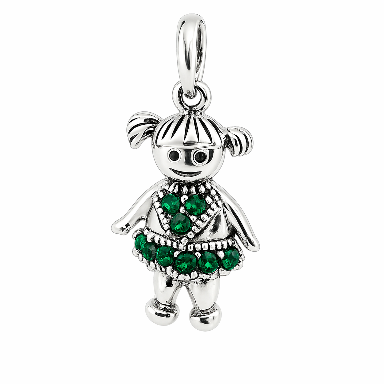 Sterling Silver Girl Birthstone Pendant