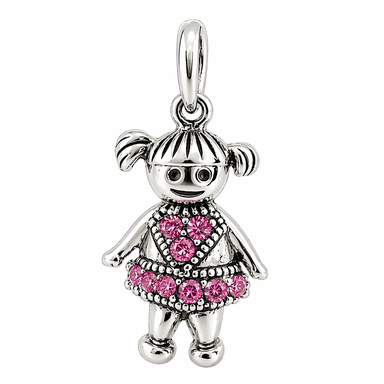 Sterling Silver Girl Birthstone Pendant