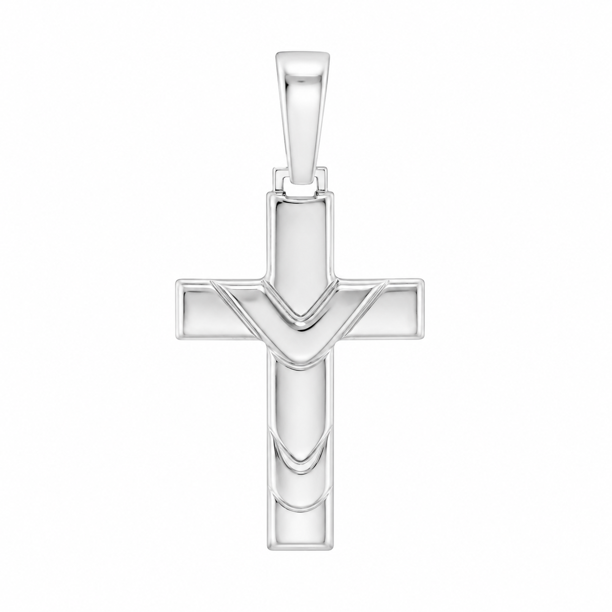 Sterling Silver High Polished Draped Cross Pendant