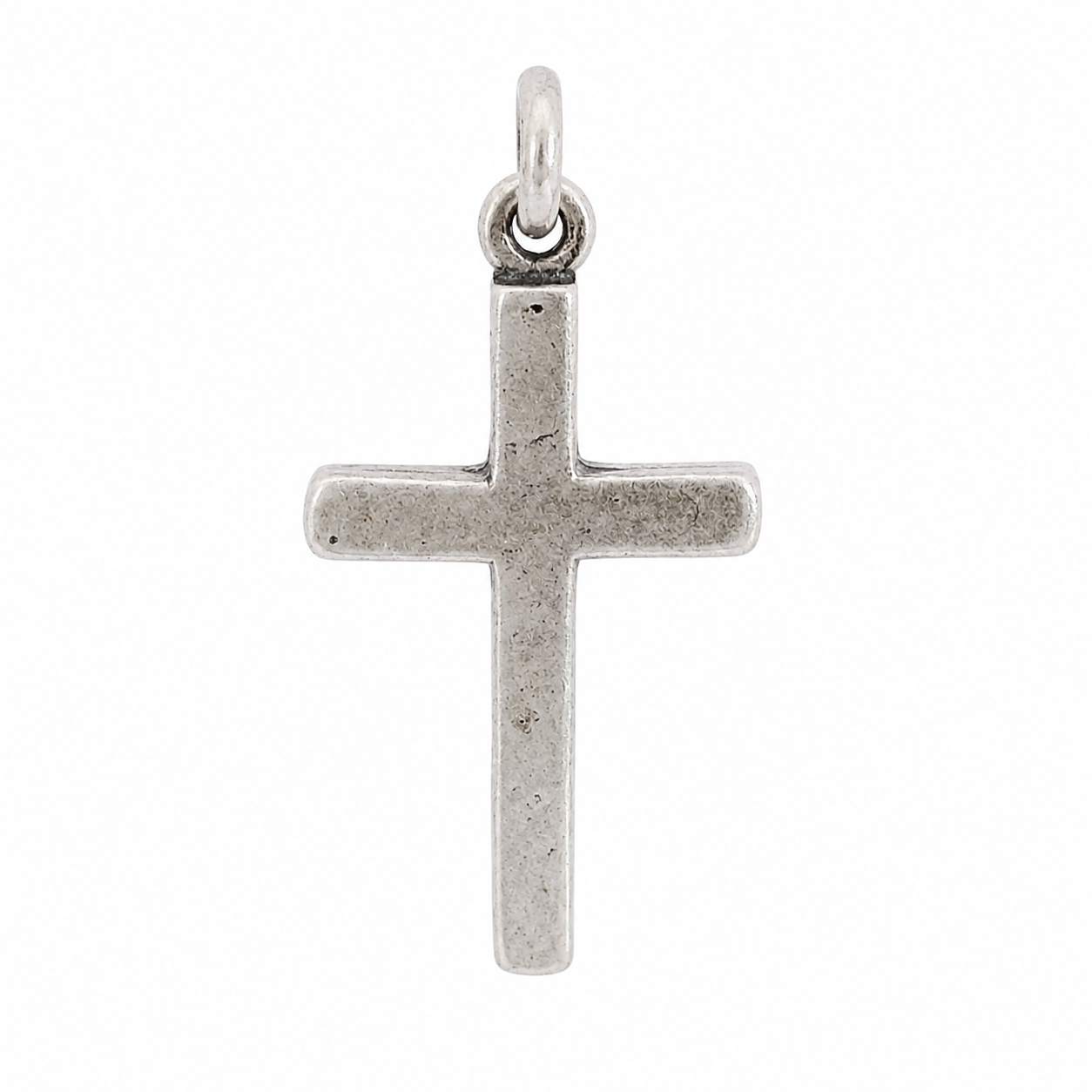Sterling Silver Oxidized Plain Thick Cross Pendant
