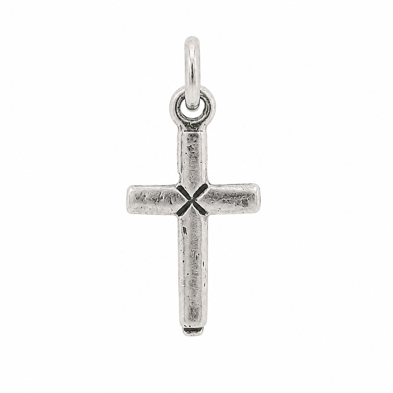Sterling Silver Small Oxidized Cross Pendant