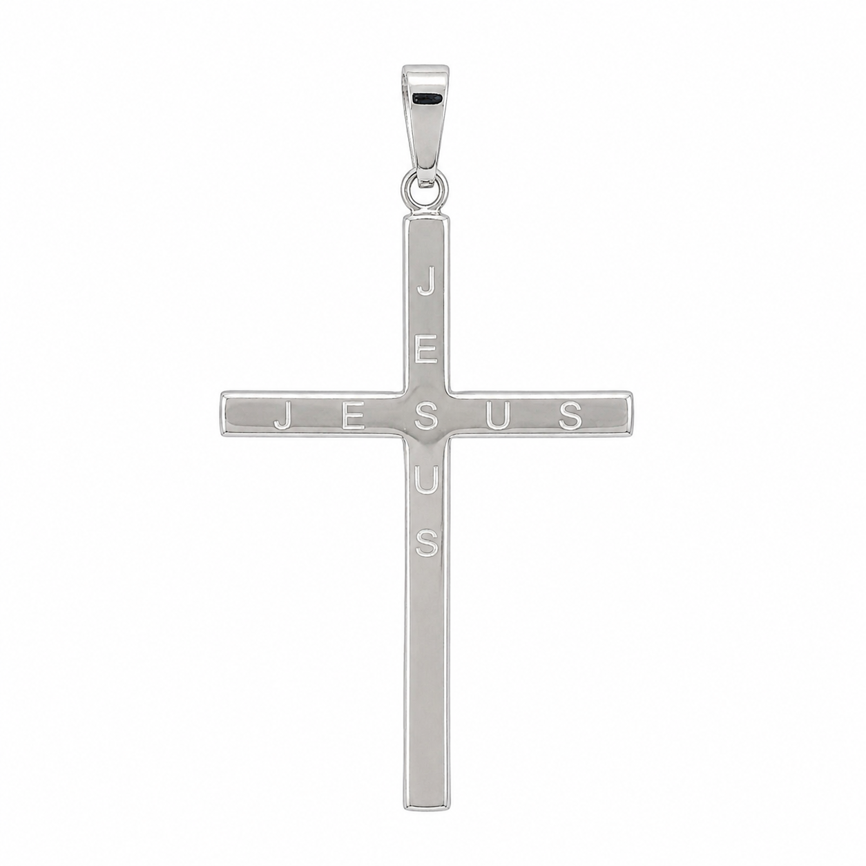 Sterling Silver Large "Jesus" Cross Pendant