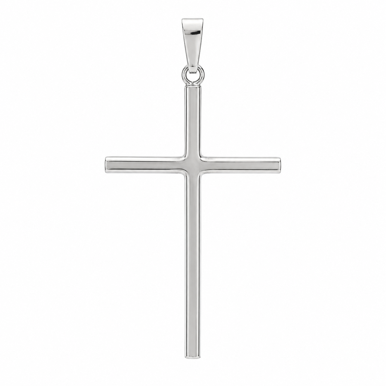 Sterling Silver High Polished Large Cross Pendant