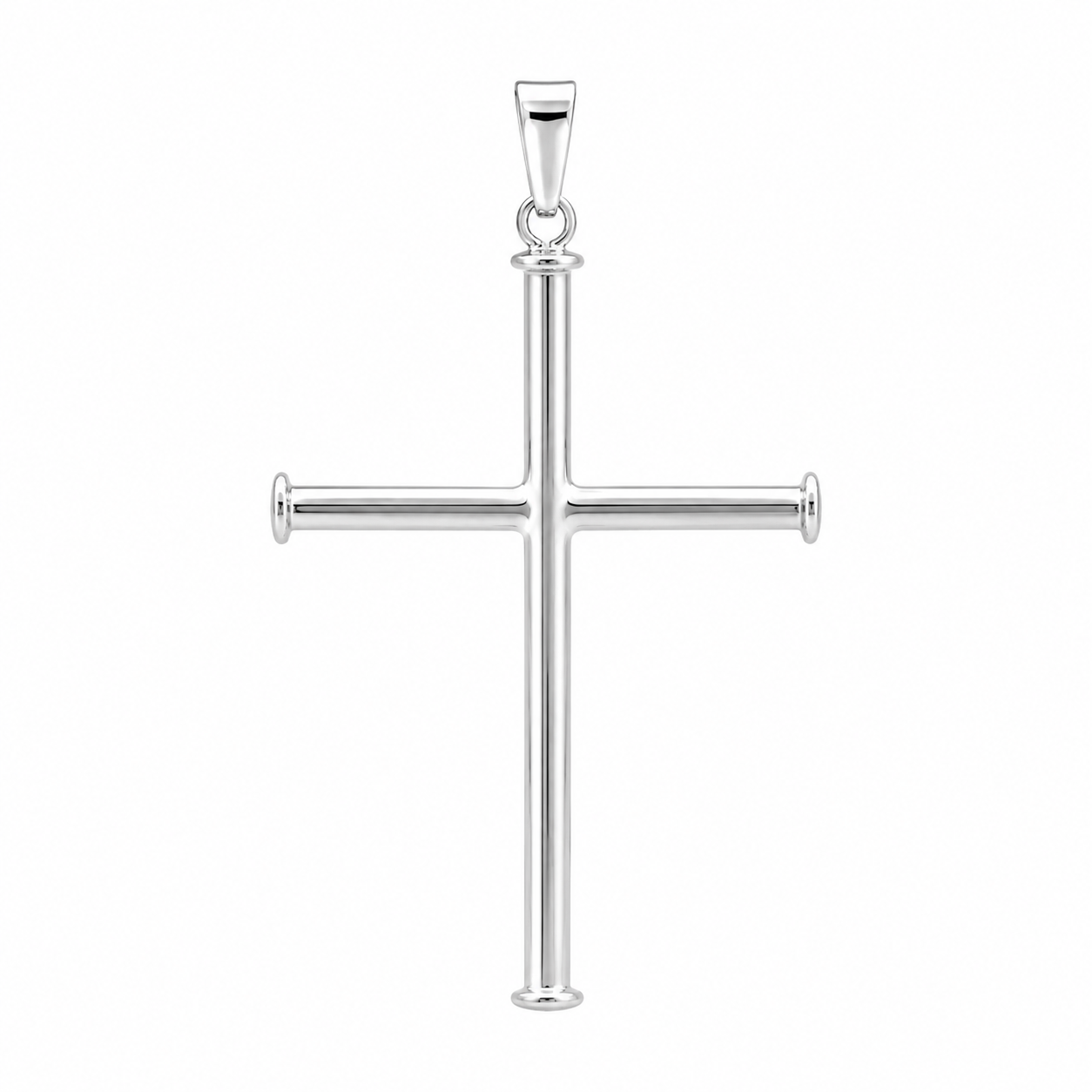 Sterling Silver High Polished Large Cross Pendant