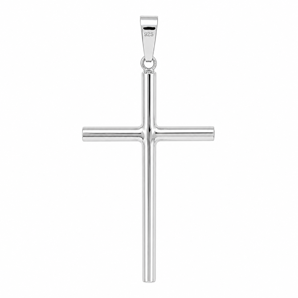 Sterling Silver High Polished Large Cross Pendant