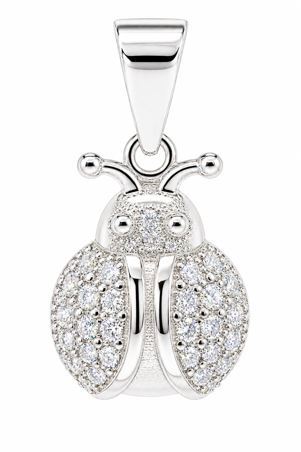 Sterling Silver CZ Ladybug Pendant