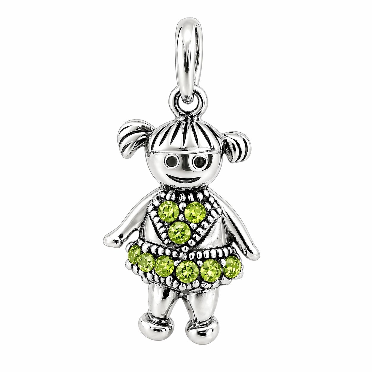 Sterling Silver Girl Birthstone Pendant