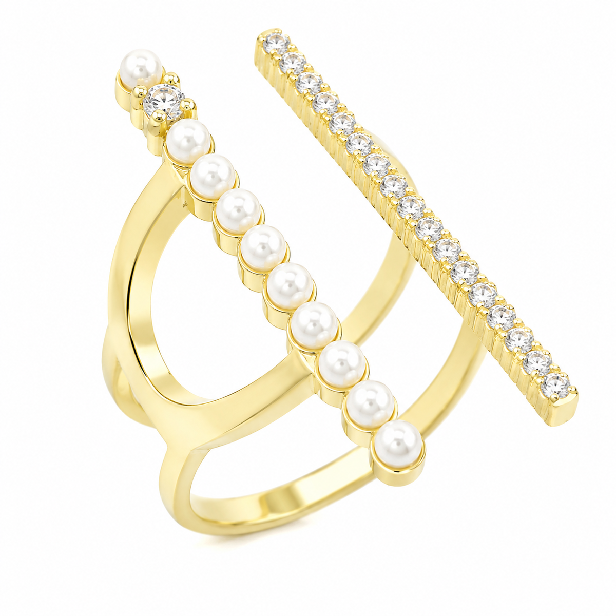 Parallel Rings Elegant two-line design featuring parallel bands of Cubic Zirconia and ...