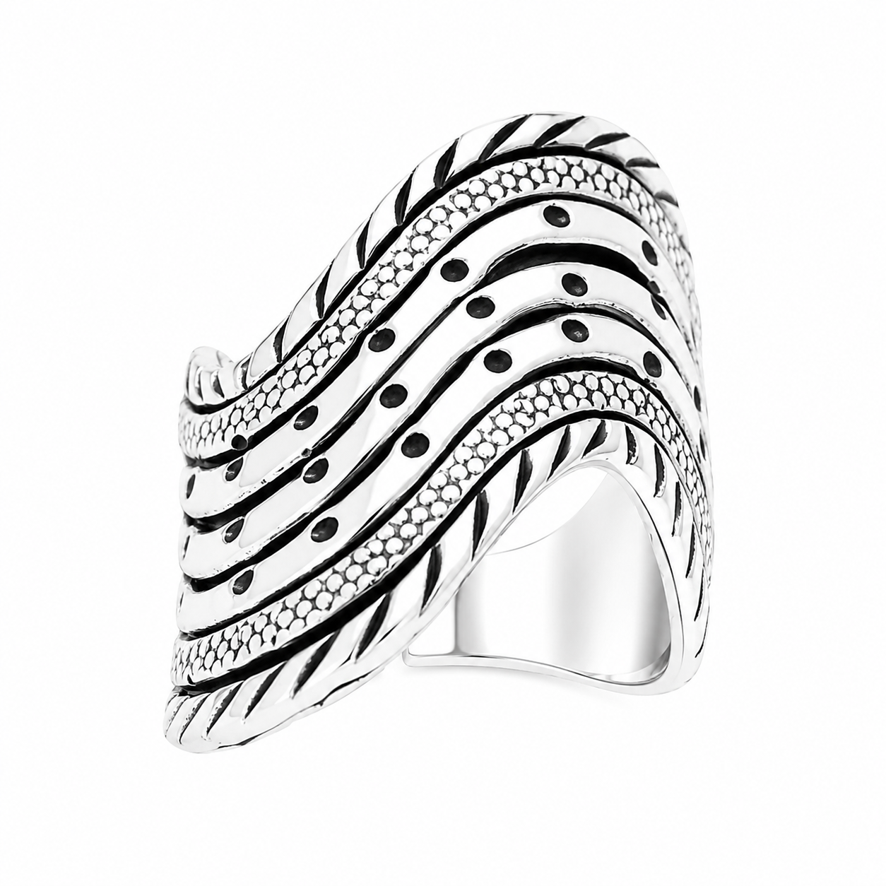 Sterling Silver Antique Curved Open Back Ring