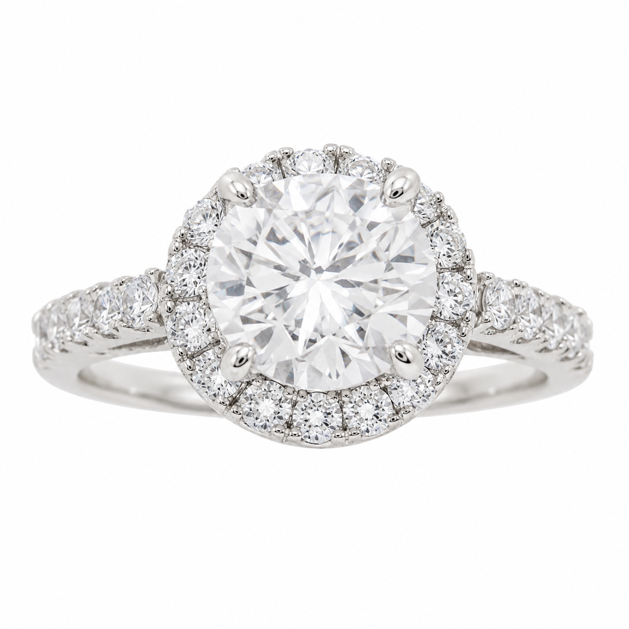 Sterling Silver Halo Wedding Ring