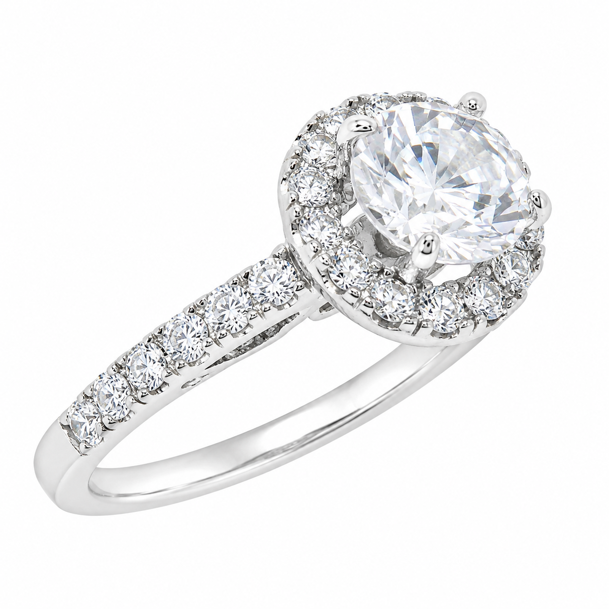 Sterling Silver Halo Wedding Ring