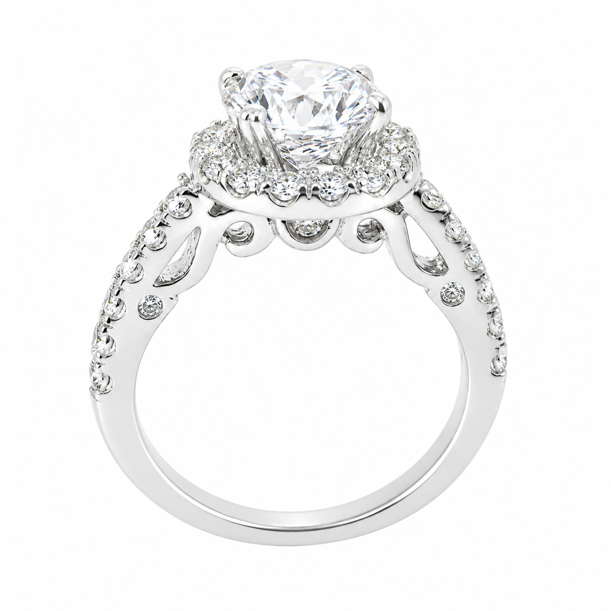Sterling Silver Halo Wedding Ring