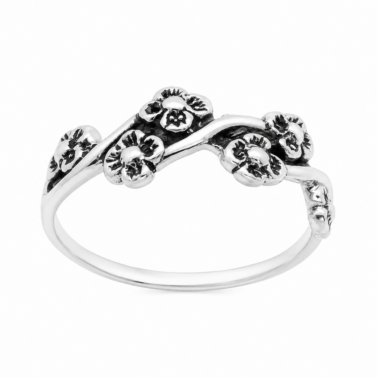 Sterling Silver Antique Floral Vine Ring