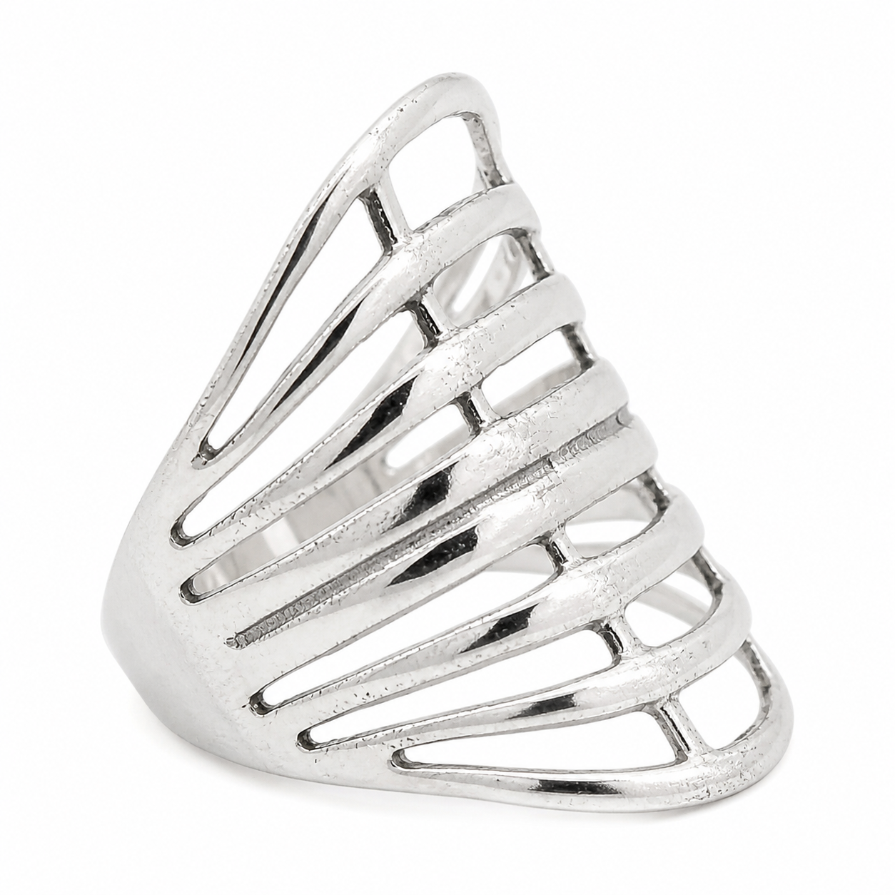 Sterling Silver Large Cutout Design Ring