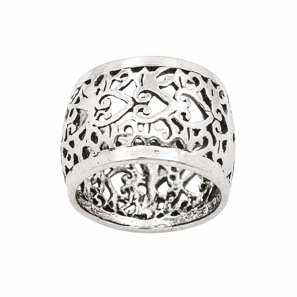 Sterling Silver Heart Filigree Ring