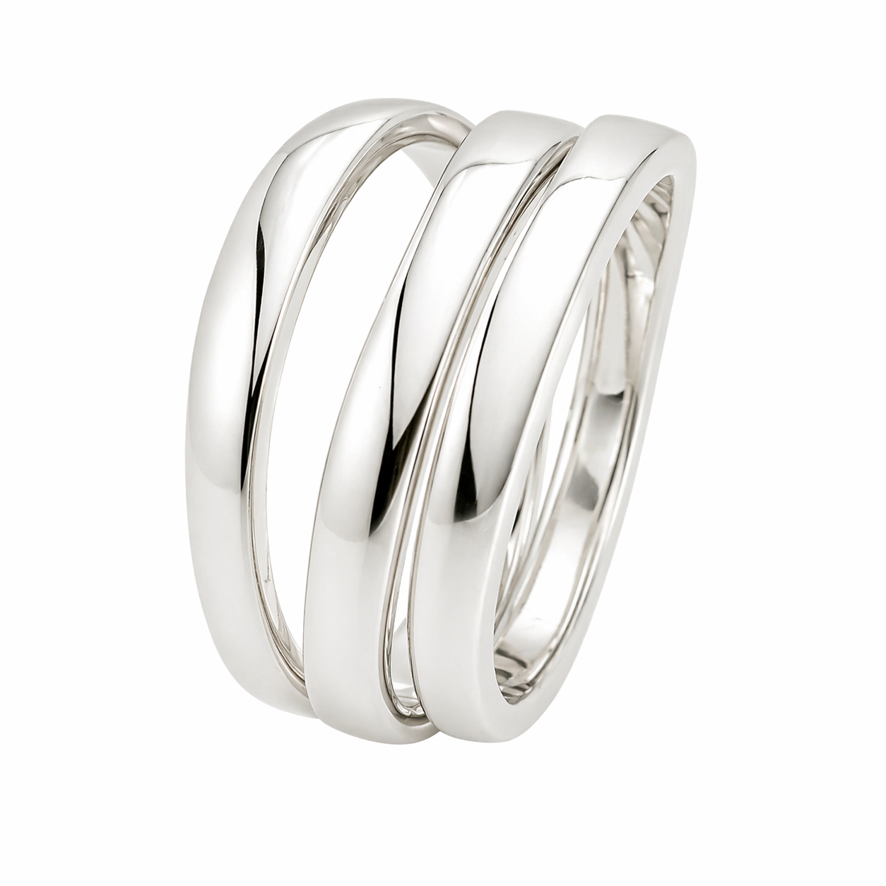 Sterling Silver 3 Band Stackable Ring Set