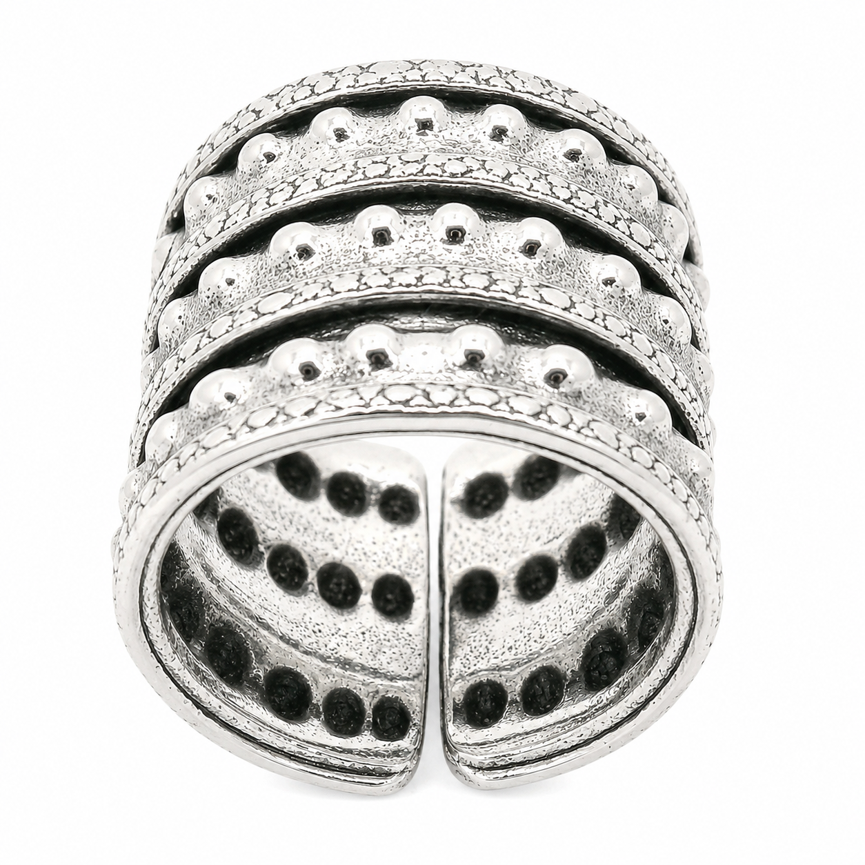 Sterling Silver Large Textured Ring