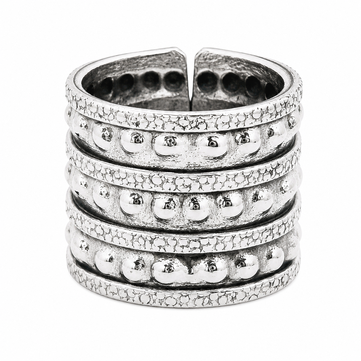 Sterling Silver Large Textured Ring