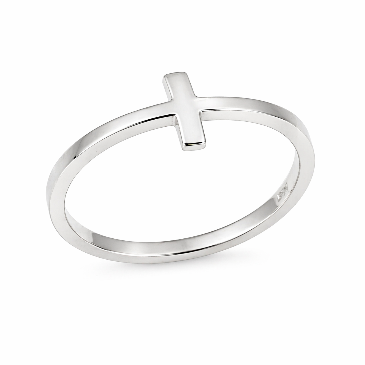Sterling Silver Plain Cross Band Ring