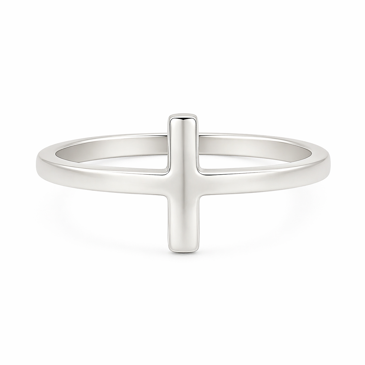 Sterling Silver Plain Cross Band Ring