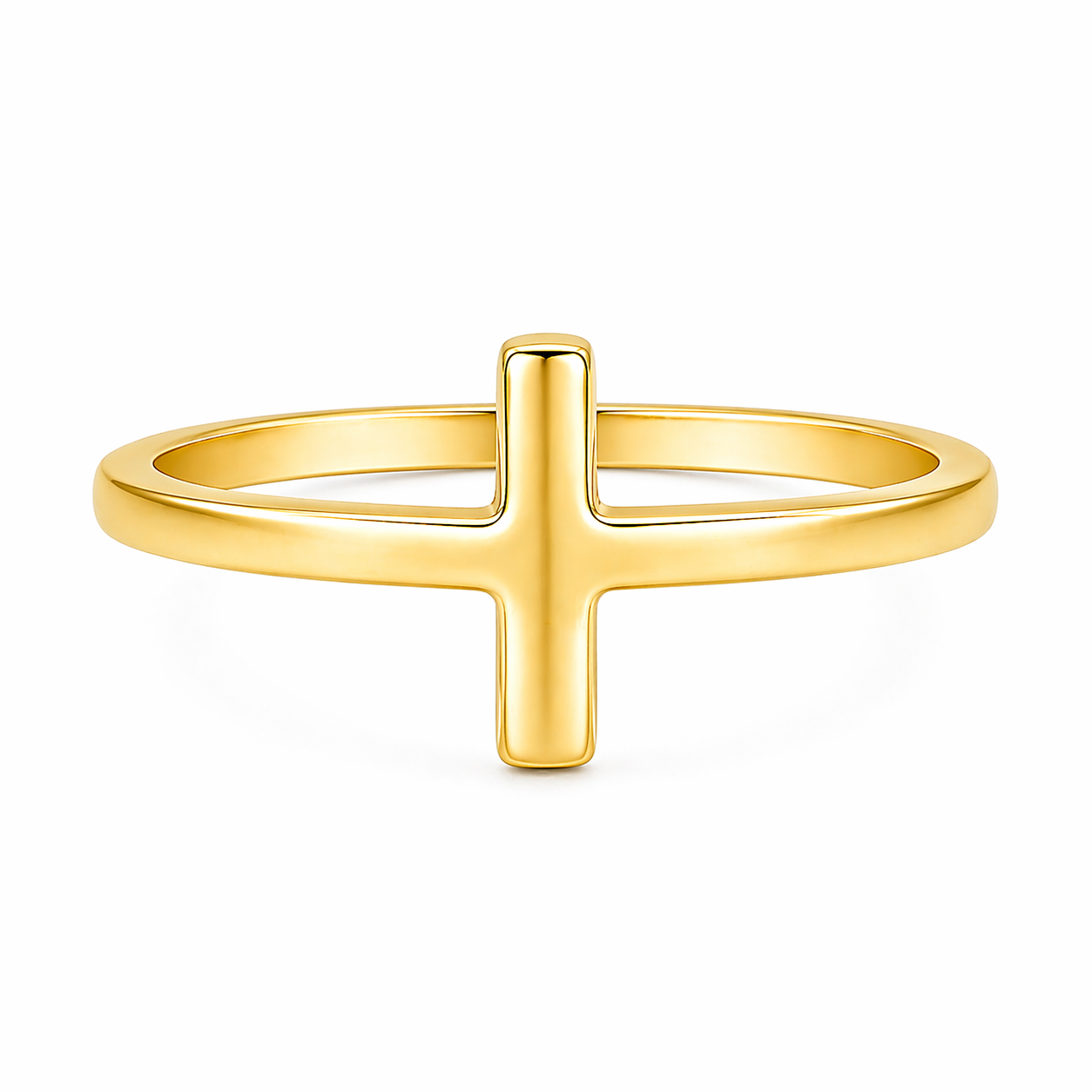 Sterling Silver Plain Cross Band Ring
