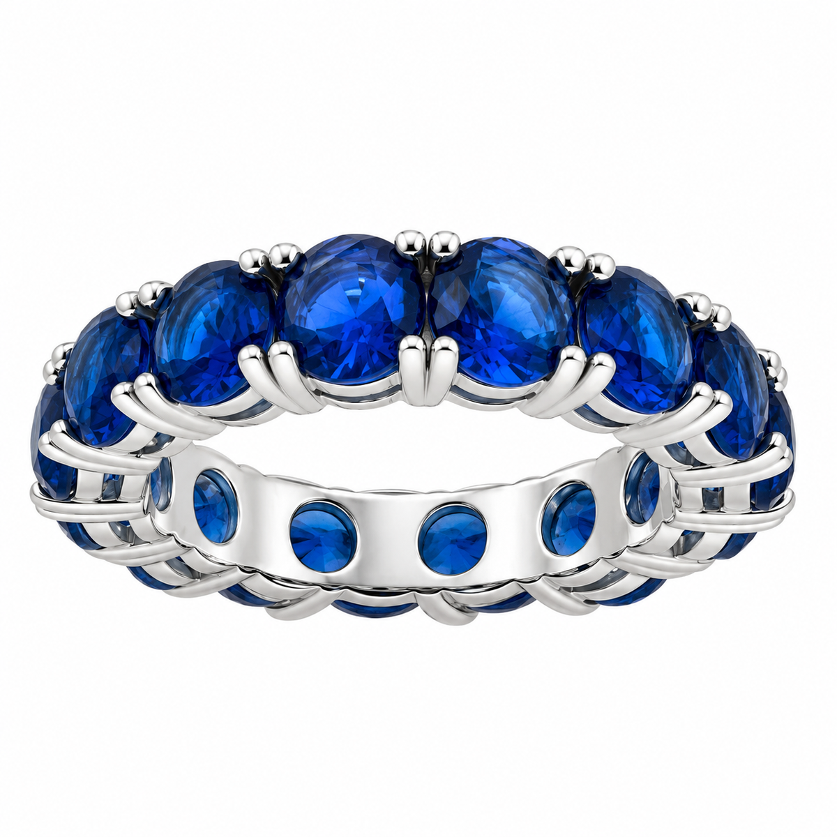 Sterling Silver 5mm Sapphire CZ Eternity Band