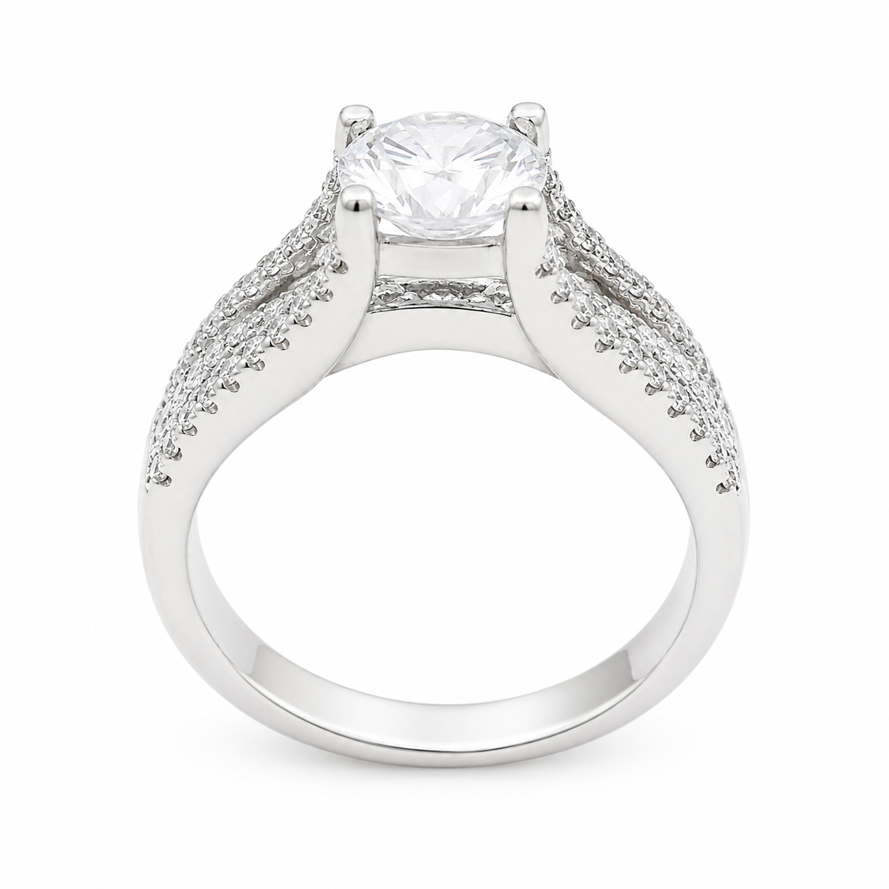 Sterling Silver Thick CZ Wedding/Engagement Ring