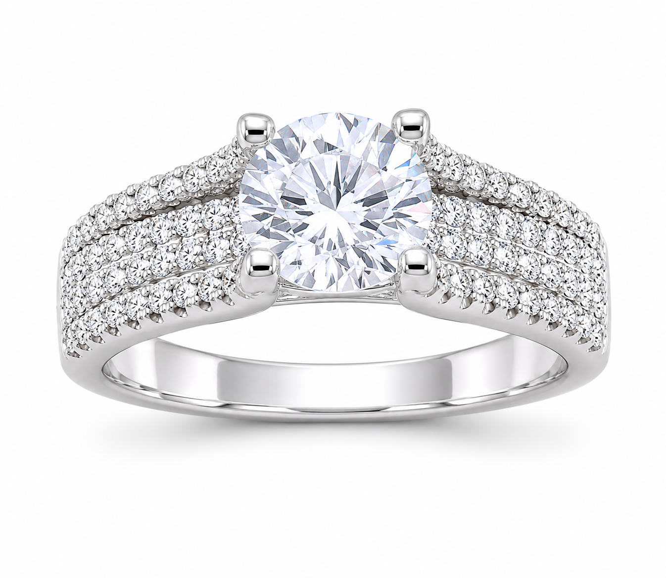 Sterling Silver Thick CZ Wedding/Engagement Ring