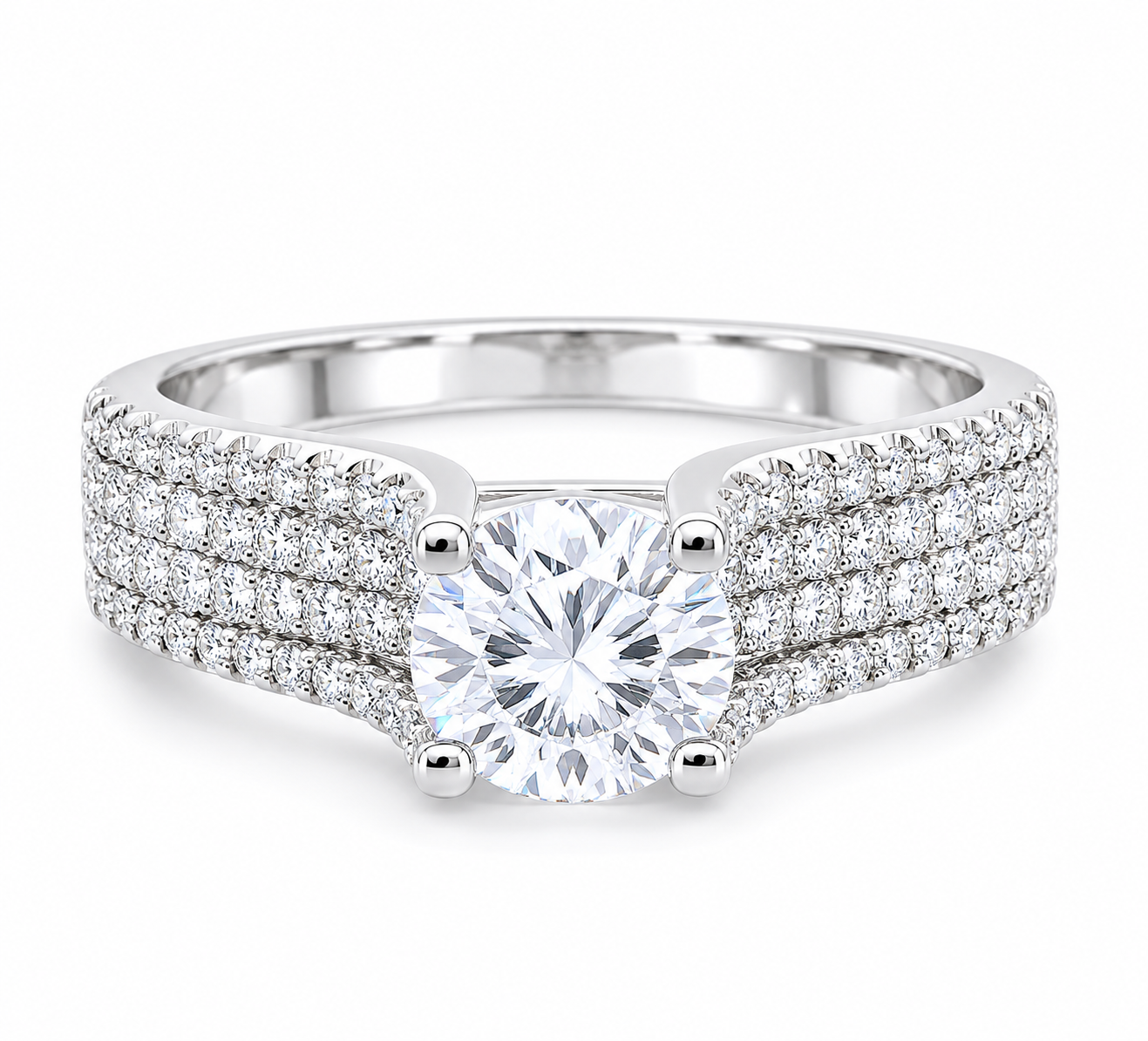 Sterling Silver Thick CZ Wedding/Engagement Ring