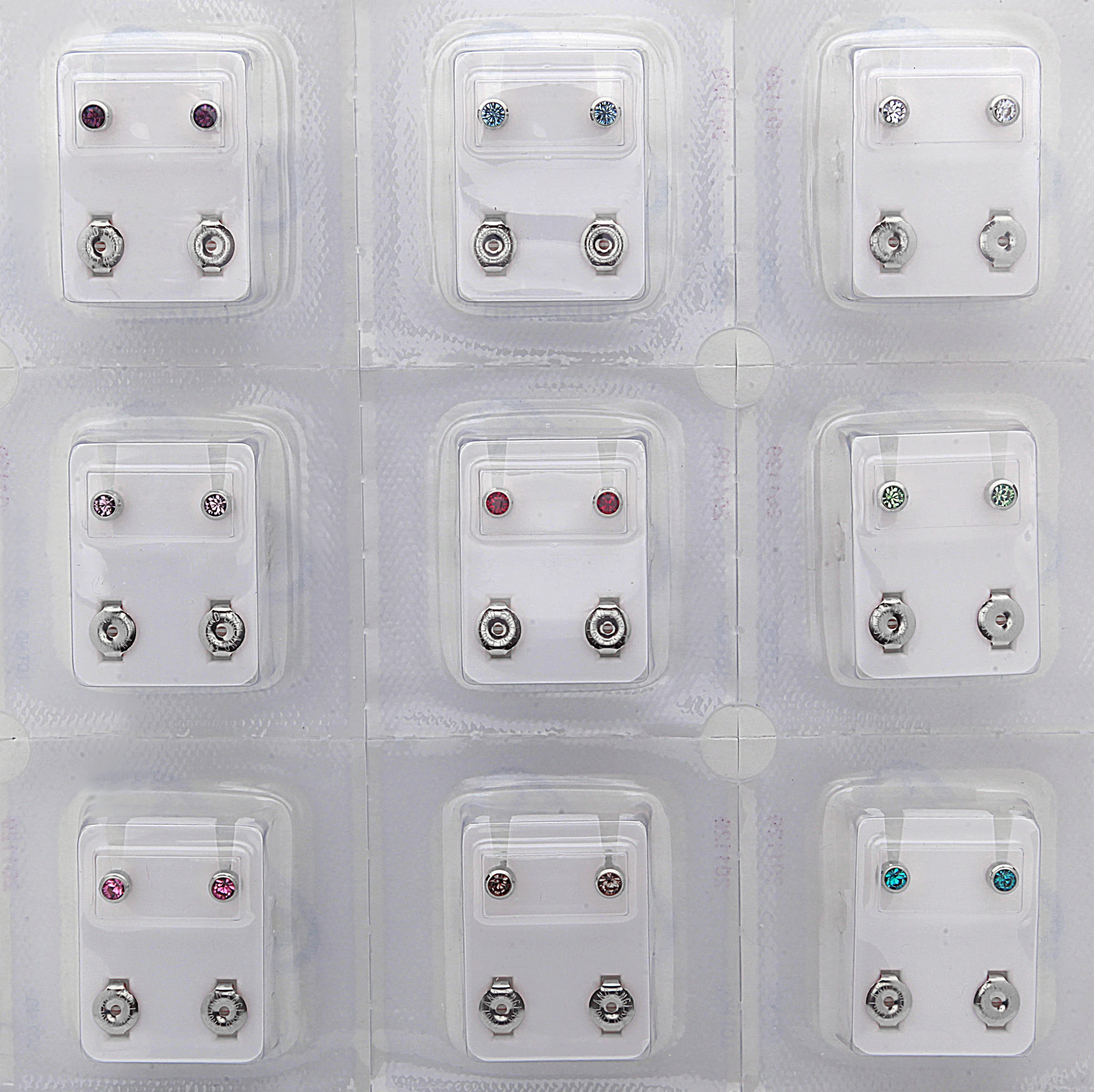 Studex Surgical Steel Ear Piercing Studs, 3mm, 12 Pair April Stone Set