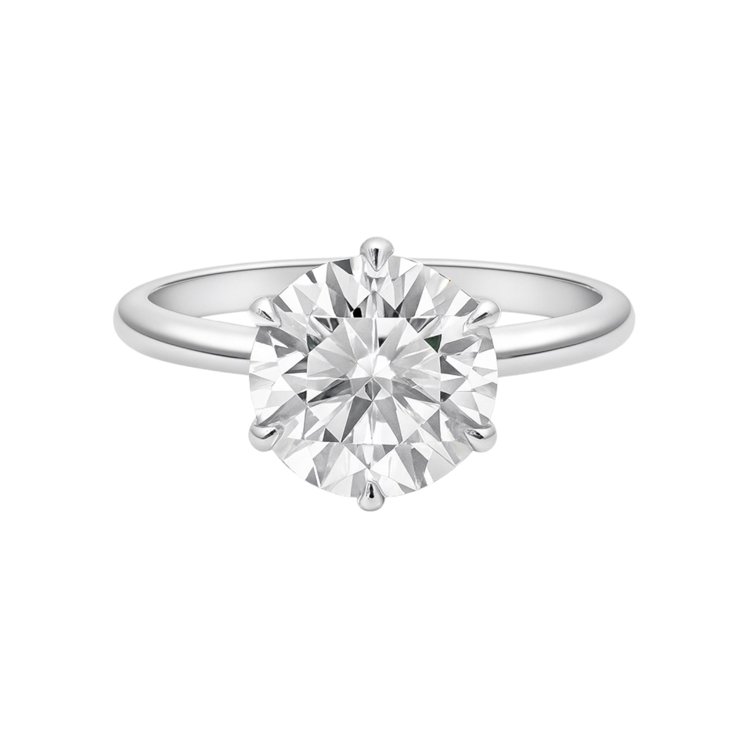 Sterling Silver Moissanite 3.6 CTW Solitaire Engagement Ring -