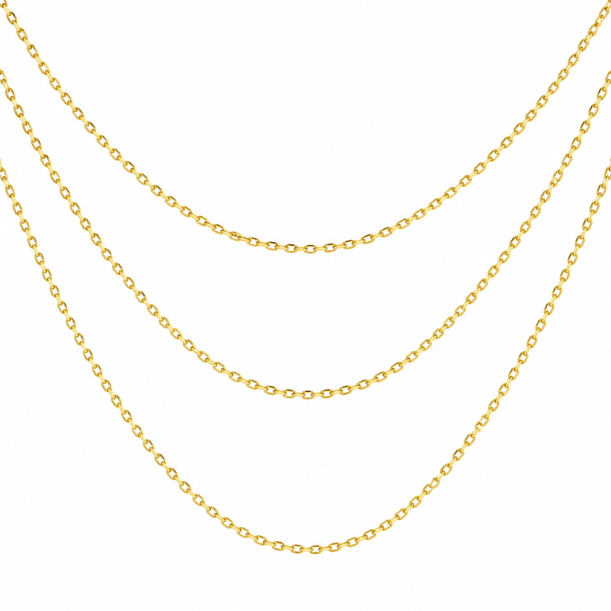 14K Gold Diamond Cut Rolo Chain 037 Gauge 1.4mm