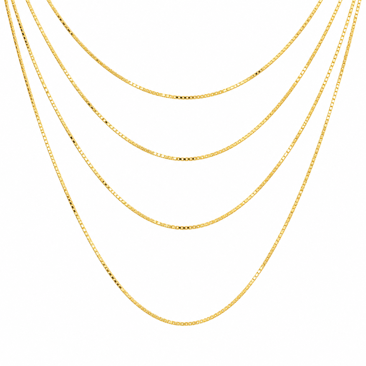 14K Yellow Gold Box Chain 019 Gauge 1.0mm