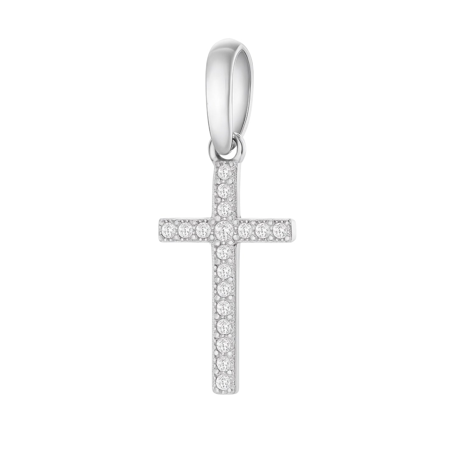 Sterling Silver CZ Small Cross Pendant