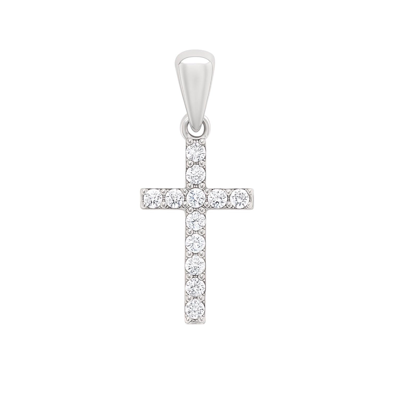Sterling Silver CZ Cross Pendant
