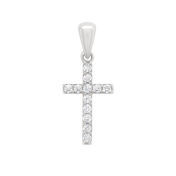 Sterling Silver CZ Cross Pendant