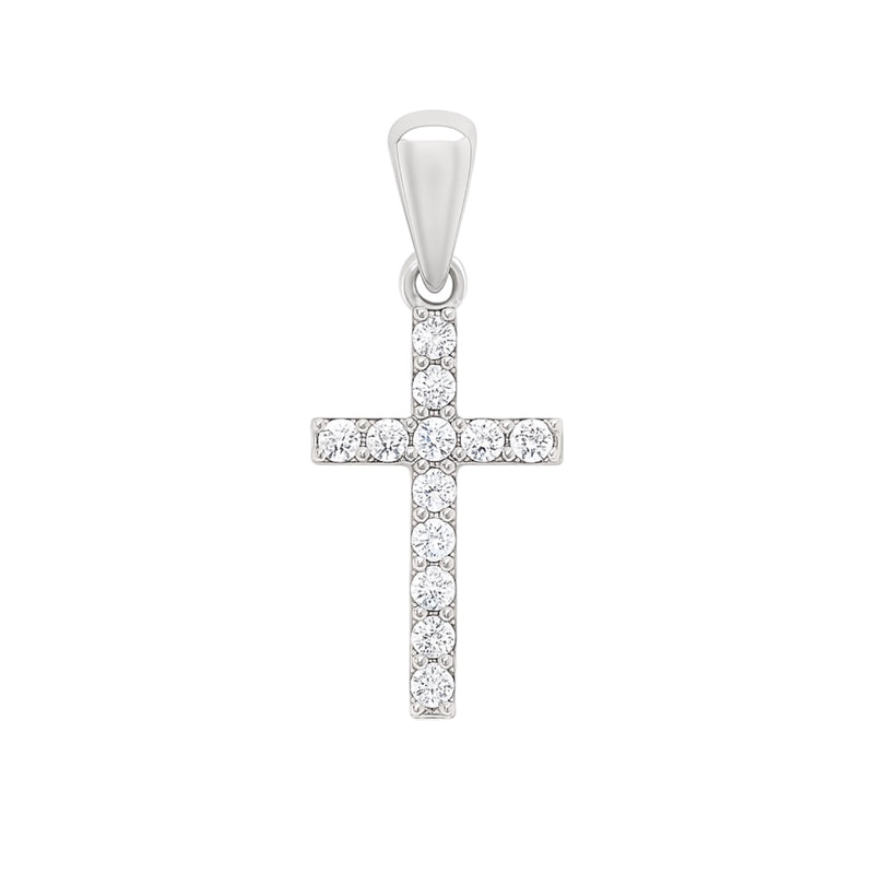 Sterling Silver CZ Cross Pendant