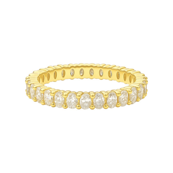 Sterling Silver 3mm Oval Moissanite Eternity Band