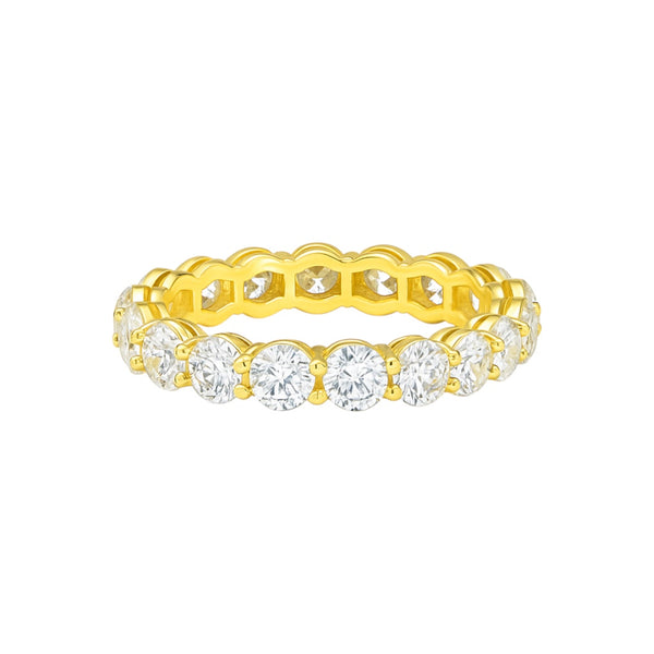 Sterling Silver 4.0mm Floating Bubble Moissanite Eternity Band