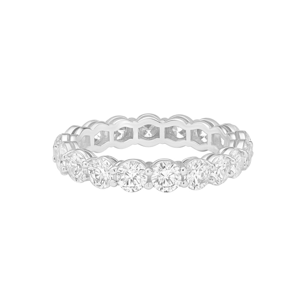 Sterling Silver 4.0mm Floating Bubble Moissanite Eternity Band