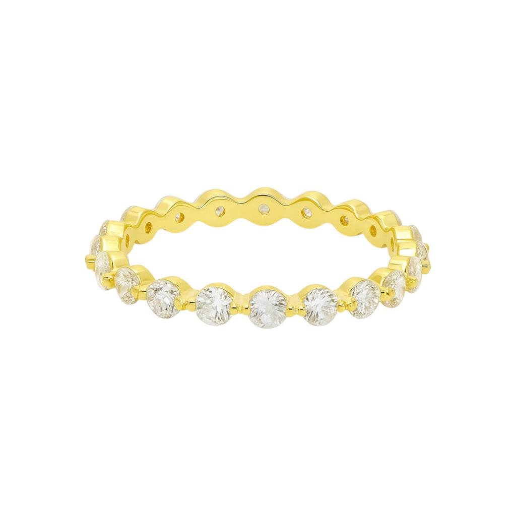 Sterling Silver 2.5mm Floating Bubble Moissanite Eternity Band