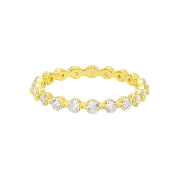 Sterling Silver 2.5mm Floating Bubble Moissanite Eternity Band