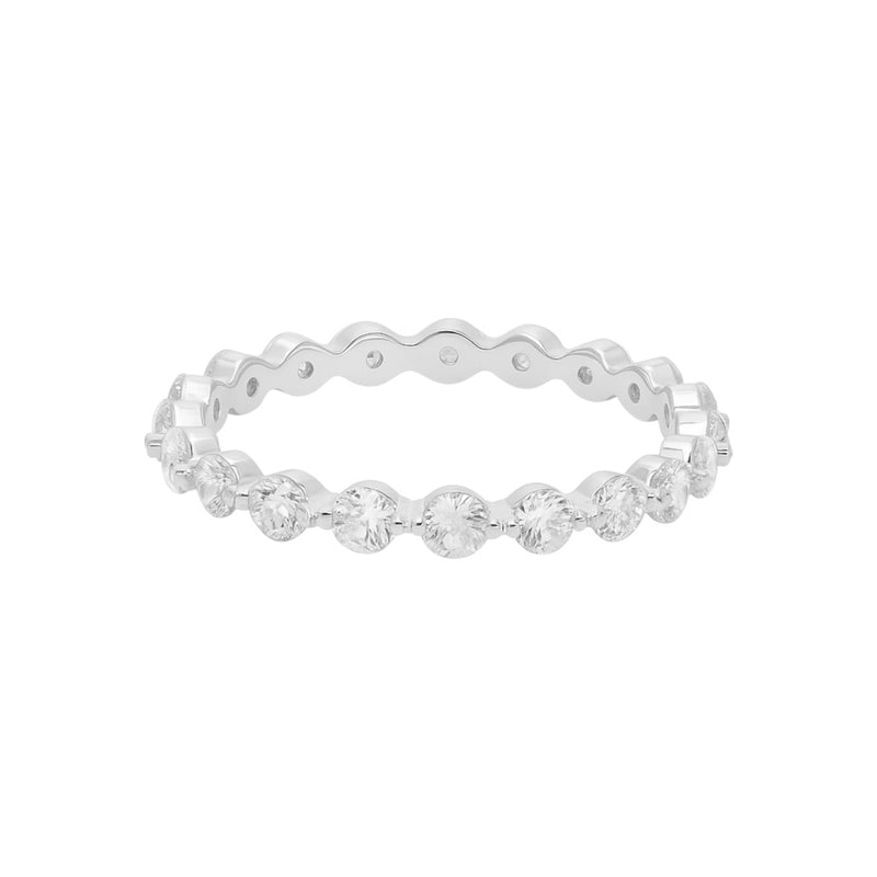 Sterling Silver 2.5mm Floating Bubble Moissanite Eternity Band