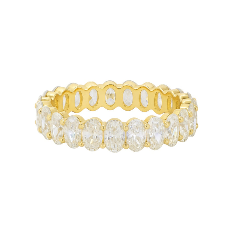 Sterling Silver 5mm Oval Moissanite Eternity Band