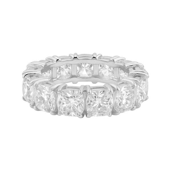Sterling Silver Moissanite 5.5mm Thick Eternity Band