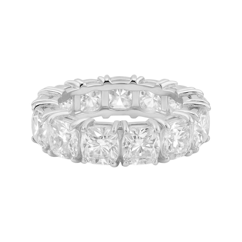 Sterling Silver Moissanite 5.5mm Thick Eternity Band