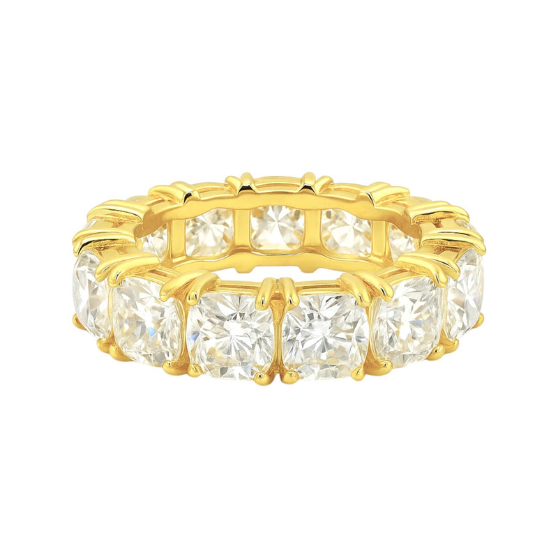 Sterling Silver Moissanite 5.5mm Thick Eternity Band
