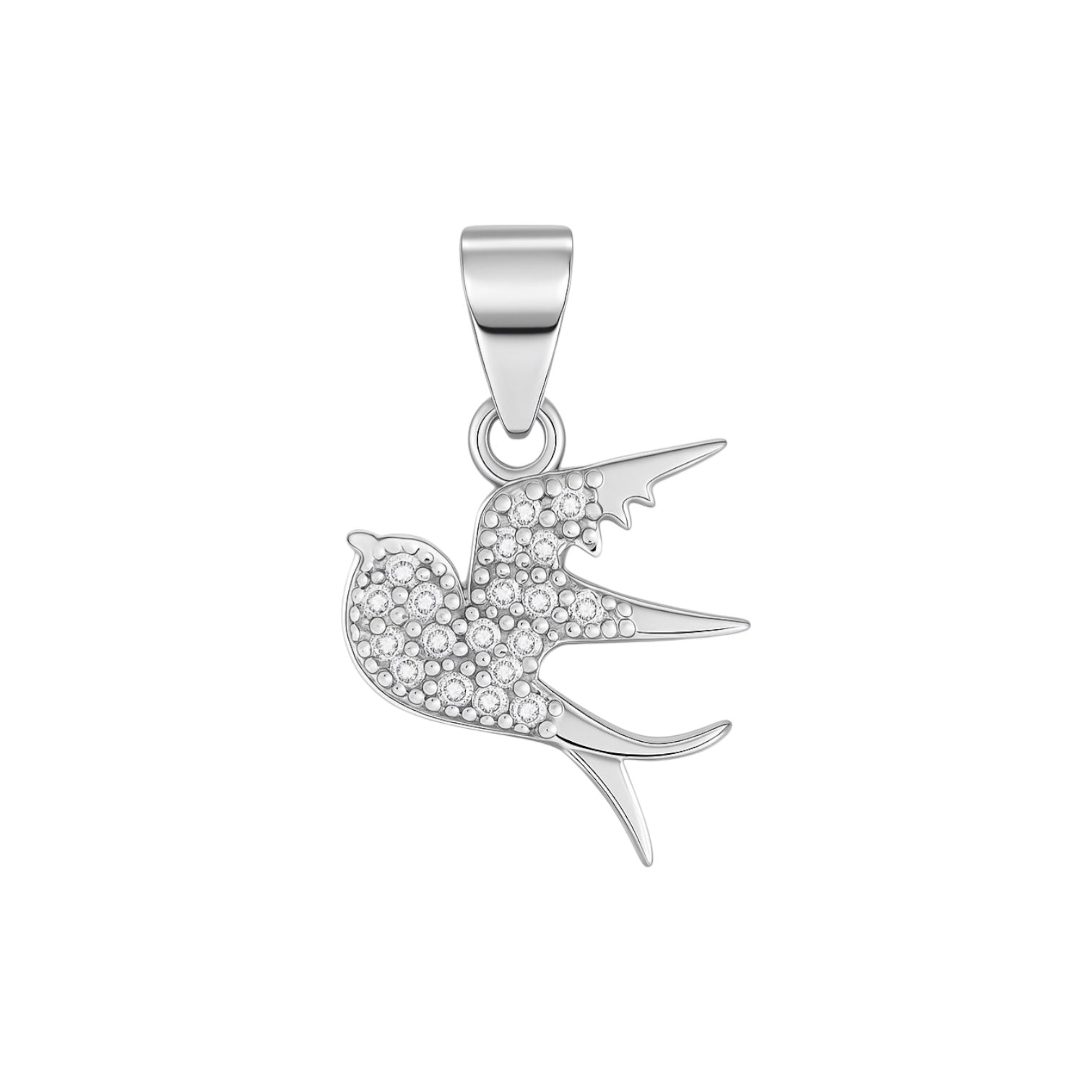 Sterling Silver CZ Dove Pendant