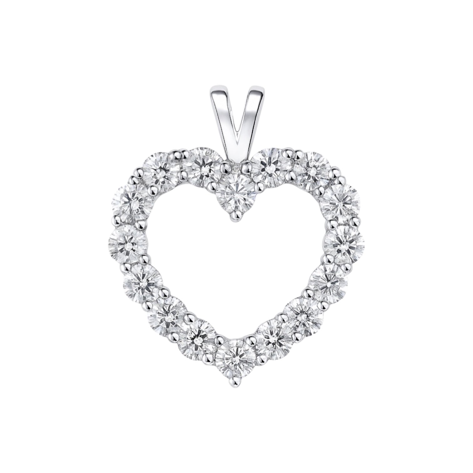 Sterling Silver CZ Open Heart Pendant